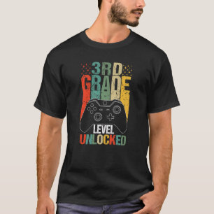 3rd Grade Level Unlocked Video Gamer Back To Schoo T-Shirt