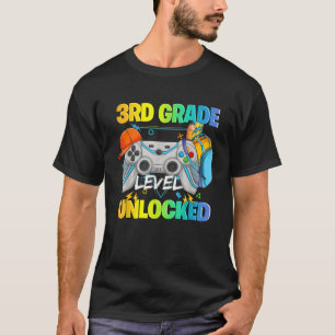 3rd grade Level Unlocked Video Gamers first day of T-Shirt