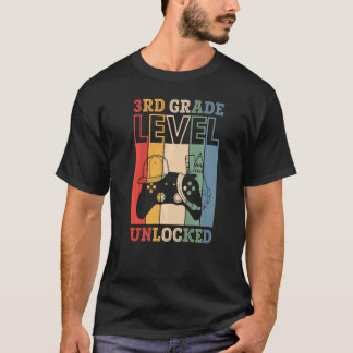 3rd Grade Level Unlocked VideoGame Back to School  T-Shirt