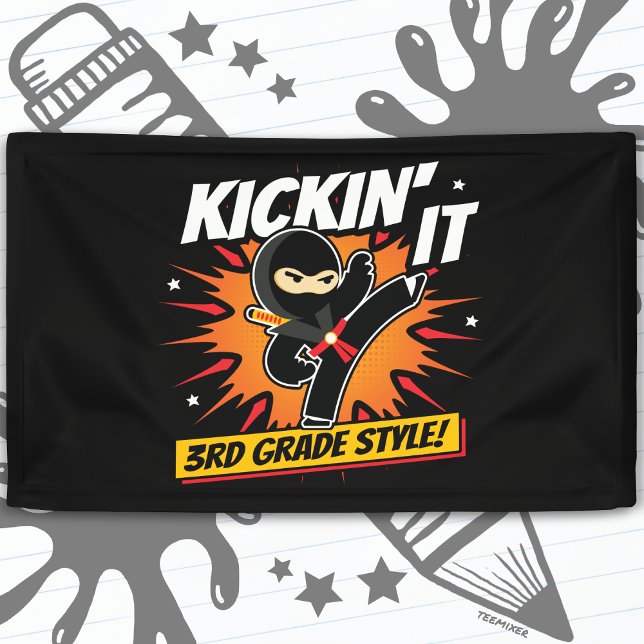 3rd Grade Ninja Kick First Day Back To School Banner (Creator Uploaded)
