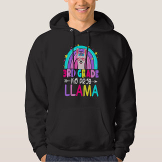 3rd Grade No Prob Llama Rainbow Back To School Tea Hoodie