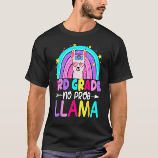 3rd Grade No Prob Llama Rainbow Back To School Tea T-Shirt