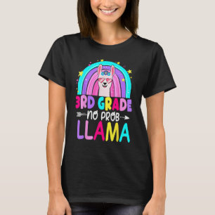 3rd Grade No Prob Llama Rainbow Back To School Tea T-Shirt