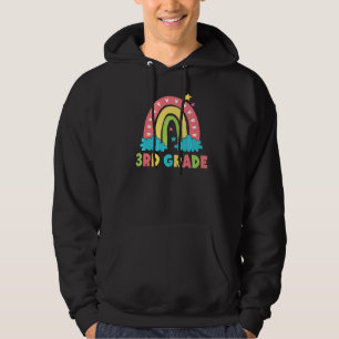 3rd Grade Rainbow Girl Boys Teacher Hello 3rd Grad Hoodie