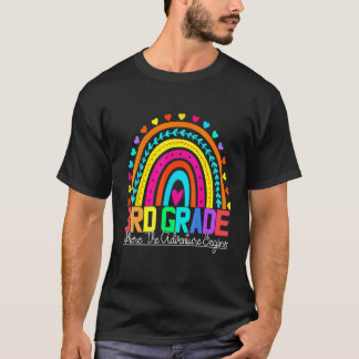 3rd grade rainbow leopard teacher team third grade T-Shirt