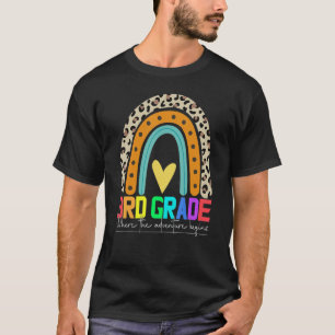 3rd grade rainbow leopard teacher team third grade T-Shirt