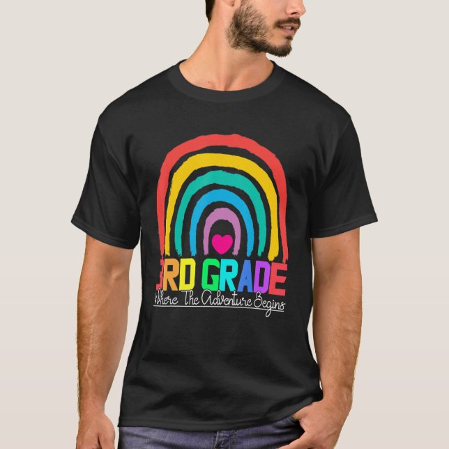 3rd grade rainbow leopard teacher team third grade T-Shirt (Front)