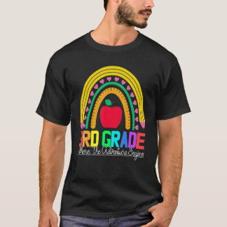 3rd grade rainbow leopard teacher team third grade T-Shirt