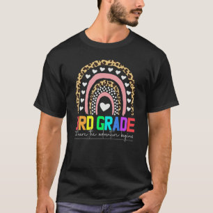 3rd grade rainbow leopard teacher team third grade T-Shirt