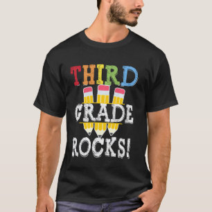 3rd Grade Rocks Back To School Student Kid Teacher T-Shirt