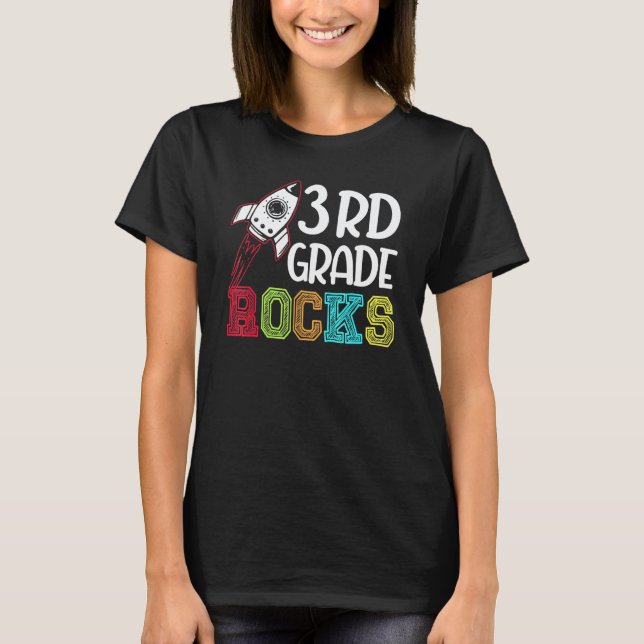 3rd Grade Rocks Back To School Third Grade Teacher T-Shirt (Front)