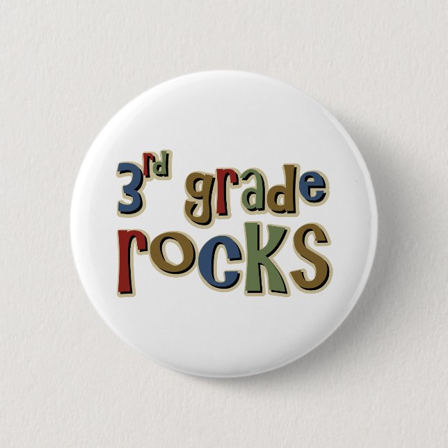 3rd Grade Rocks Third 6 Cm Round Badge (Front)