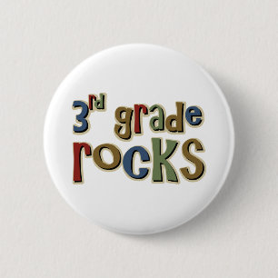 3rd Grade Rocks Third 6 Cm Round Badge