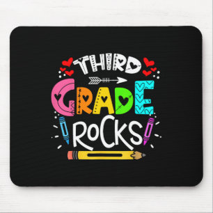 3rd Grade Rocks Third Grade Rock Back To School  Mouse Mat