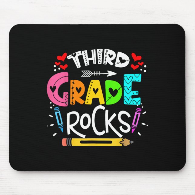 3rd Grade Rocks Third Grade Rock Back To School  Mouse Mat (Front)