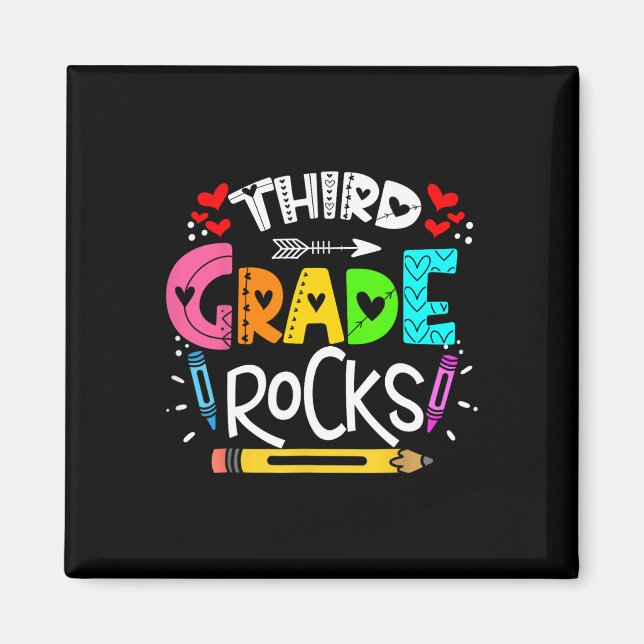 3rd Grade Rocks Third Grade Rock Ck To School  Magnet (Front)