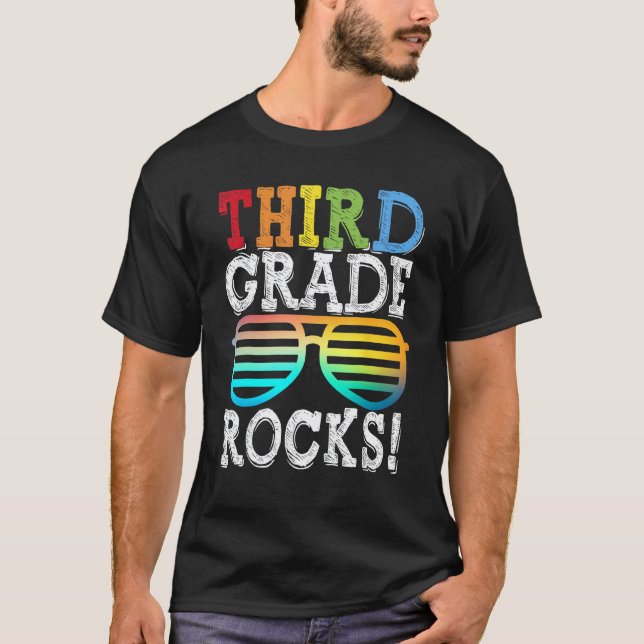 3rd Grade Rocks Third Grade Squad Back To School T T-Shirt (Front)
