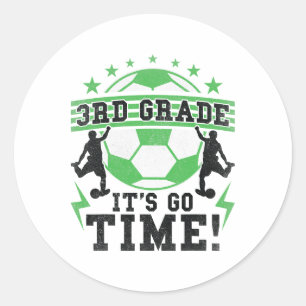 3rd Grade Soccer Back To School First Day Of 3rd G Classic Round Sticker