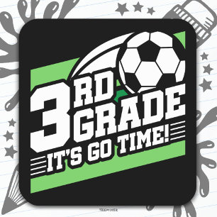 3rd Grade Soccer Football First Day Back To School Square Sticker