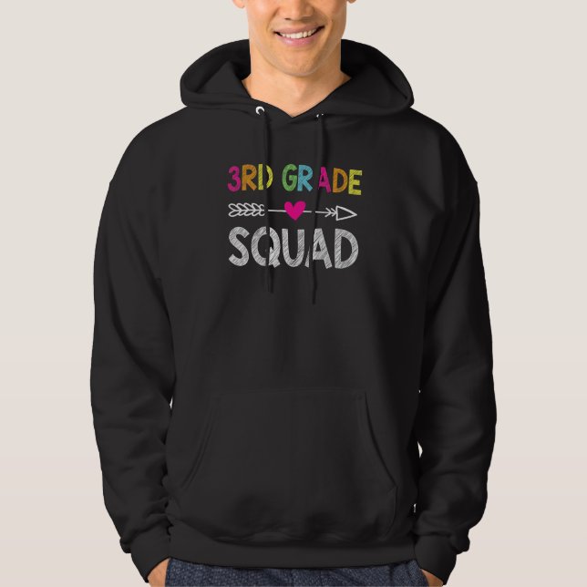 3rd Grade Squad 1st Teacher Student Team Back To S Hoodie (Front)