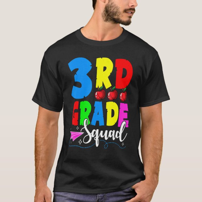 3rd Grade Squad Back To School First Day Of School T-Shirt (Front)