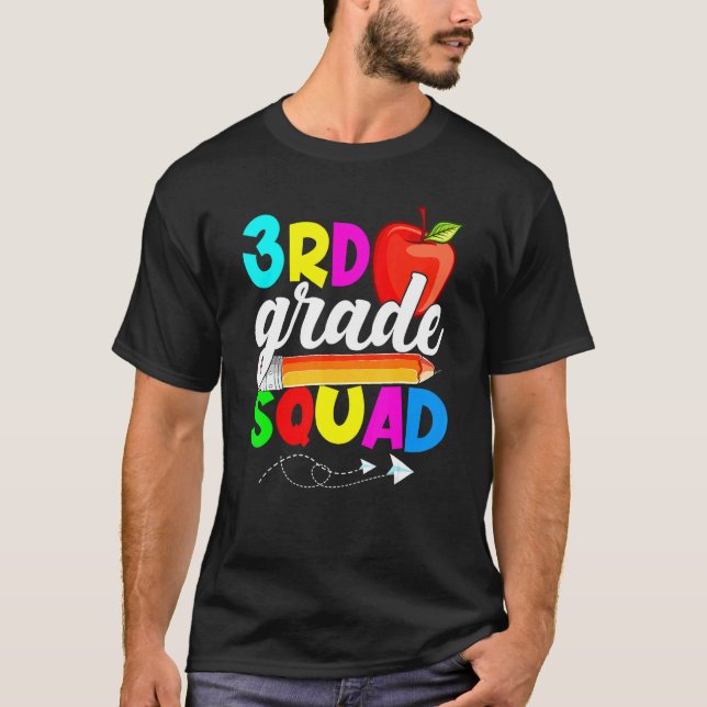 3rd Grade Squad Back To School First Day Of School T-Shirt (Front)