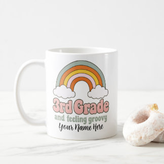 3rd Grade Squad Boho Rainbow Groovy Retro Coffee Mug