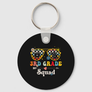 3rd Grade Squad Cute Groovy Teacher Student Back T Key Ring