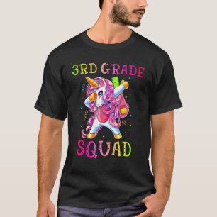 3rd Grade Squad Dabbing Unicorn Girls Kids Back To T-Shirt