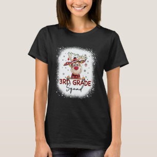 3rd Grade Squad Plaid Reindeer Santa Hat Teacher C T-Shirt