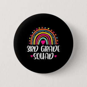 3rd Grade Squad Rainbow Back To School Teacher Kid 6 Cm Round Badge