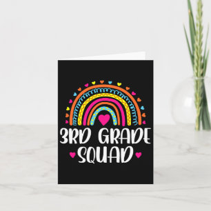 3rd Grade Squad Rainbow Back To School Teacher Kid Card