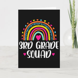 3rd Grade Squad Rainbow Ck To School Teacher Kids  Card