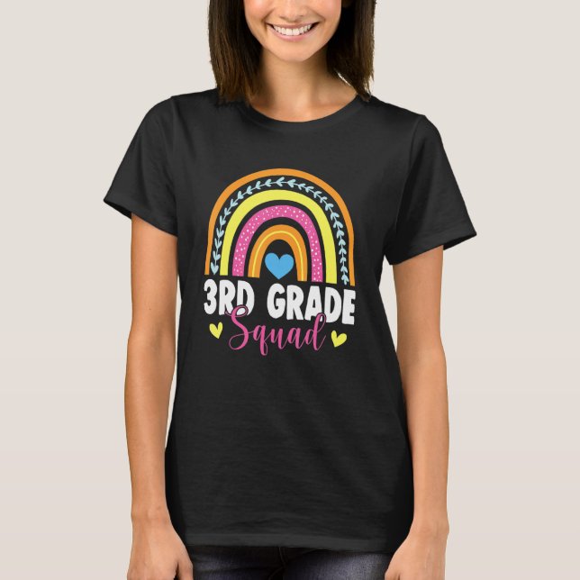 3rd Grade Squad Rainbow First Day Back To School T-Shirt
