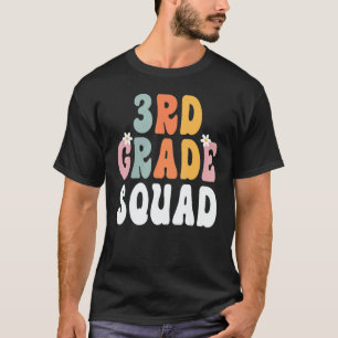 3rd Grade Squad Retro Groovy Teacher Happy 1st Day T-Shirt
