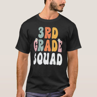 3rd Grade Squad Retro Groovy Teacher Happy 1st Day T-Shirt