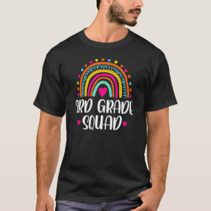 3rd Grade Squad Teacher  Rainbow  Back To School T-Shirt