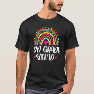 3rd Grade Squad Teacher  Rainbow  Back To School T-Shirt