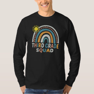 3rd Grade Squad Teacher Student Rainbow 100th Day T-Shirt