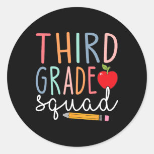 3rd Grade Squad Third Grade Back To School Classic Round Sticker