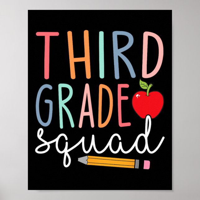3rd Grade Squad Third Grade Back To School  Poster (Front)
