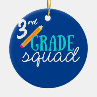 3rd Grade Squad Third Teacher Student Team Back Ceramic Tree Decoration