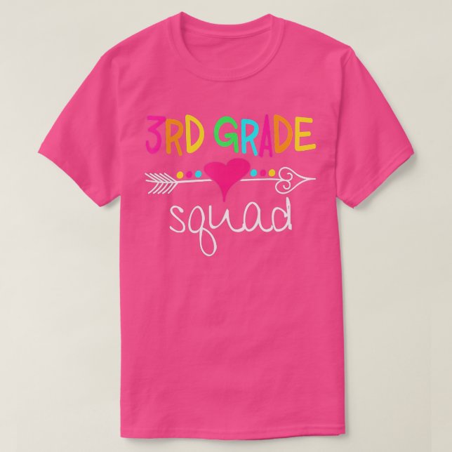 3rd Grade Squad Third Teacher Student Team Back To T-Shirt (Design Front)