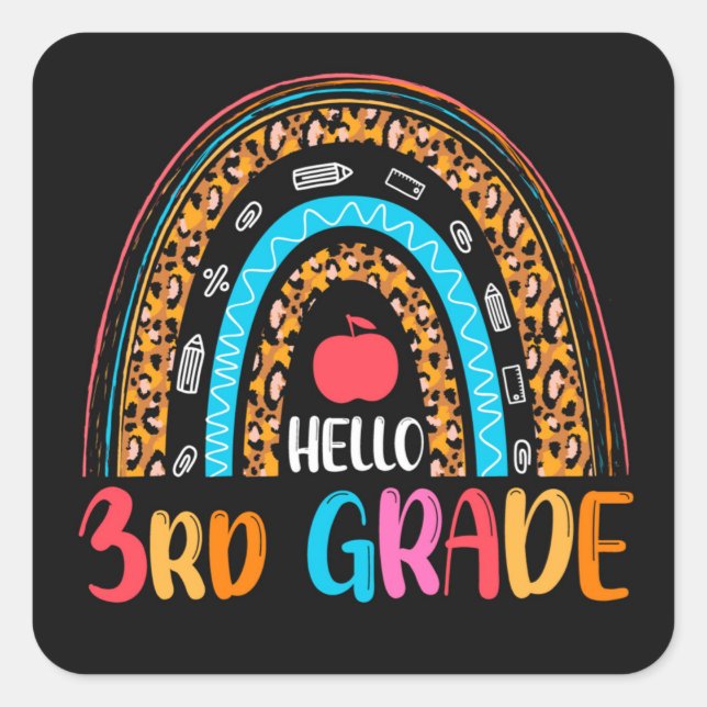 3rd Grade Square Sticker (Front)
