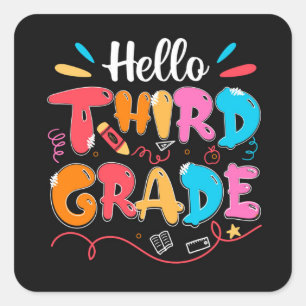 3rd Grade Square Sticker
