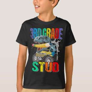 3rd Grade Stud Monster Truck Dinosaur  T-Shirt