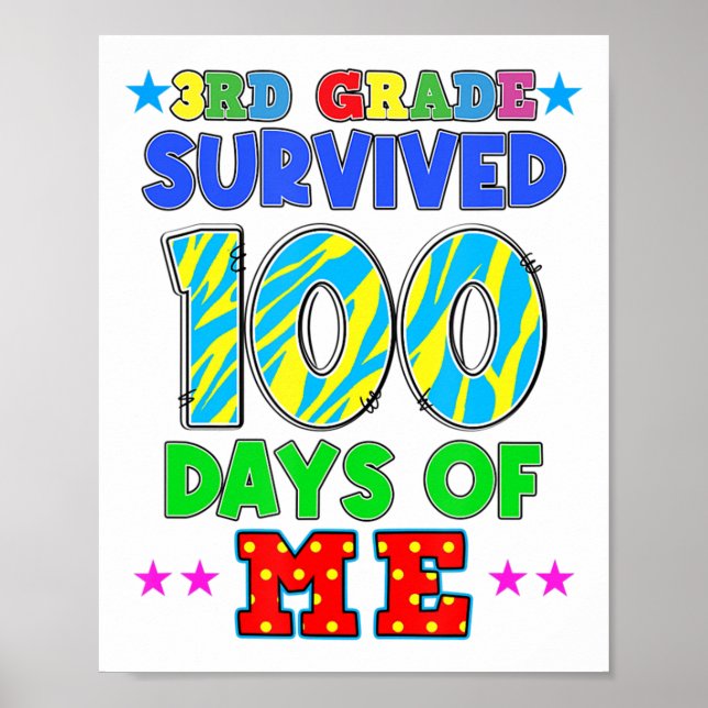 3rd Grade Survived 100 Days Of Me Students 100th D Poster (Front)