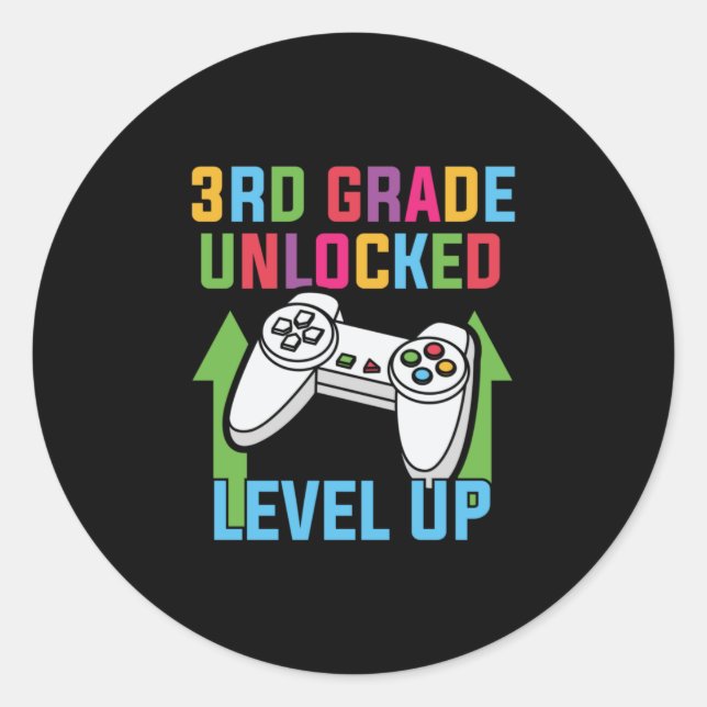 3rd Grade Teacher 3rd Grade Level Up Classic Round Sticker (Front)