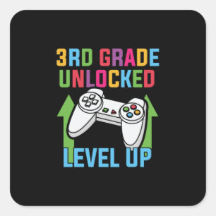 3rd Grade Teacher 3rd Grade Level Up Square Sticker