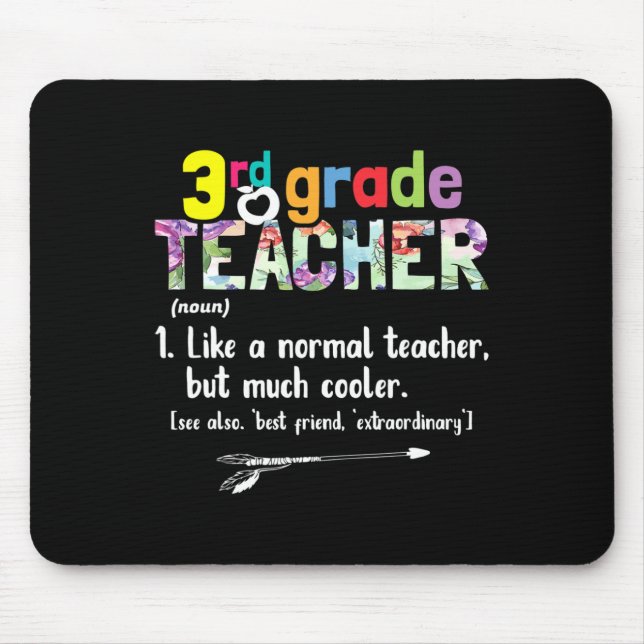 3rd Grade Teacher Back To School Gift 3rd Grade Te Mouse Mat (Front)